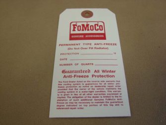 DDF251 Fomoco Antifreeze Tag