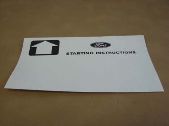DDF428 Decal, Starting Instructions
