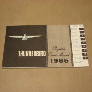 DLT017 Owners Manual 1965 Thunderbird