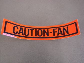 DDF208 Decal, Caution Fan
