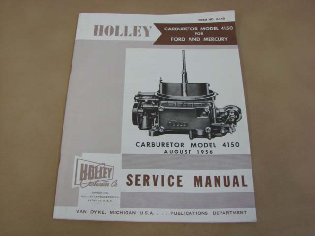 PLT CM57 4BBL Carburetor Manual For 1957 Ford Passenger Cars (PLTCM57)