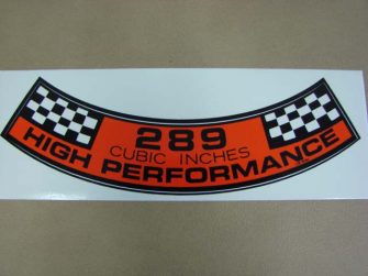 DDF010 Decal, 289 Cubic Inches High Performance
