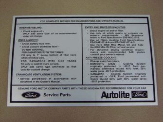 DDF223 Decal, Service Specifications