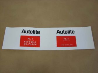 DDF238 Decal, Autolite Oil Filter