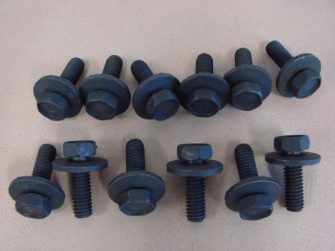 DHK2123 Fender Bolts, With Black Disc Washers (12 Pieces)