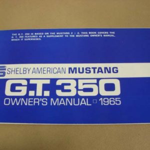 DLT119 Owners Manual 1965 Shelby