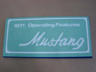 DLT130 Owners Manual 1971 Mustang