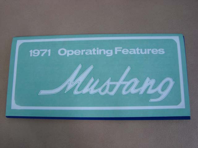 DLT131 Owners Manual 1972 Mustang