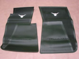 B13106AF Rubber Floor Mats, Green With White Bird