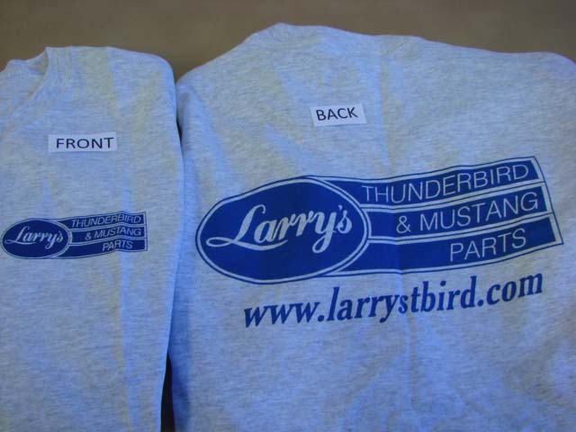 TAP TCL Larrys Logo T-Shirt Large Ash For 1955-1973 Ford Thunderbird Owners (TAPTCL)