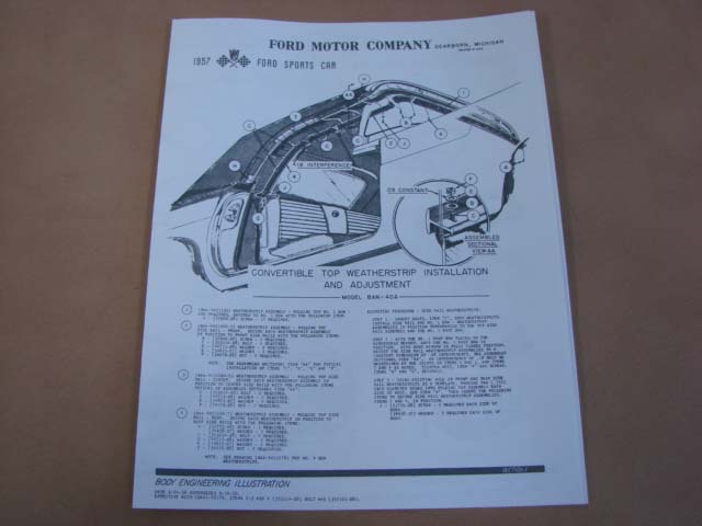 TLT 1 Softtop Illustration For 1955-1956-1957 Ford Thunderbird (TLT1)