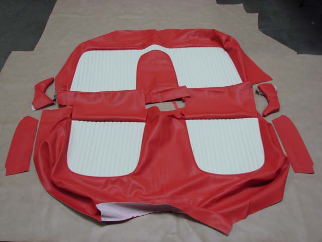 TSC 56RDL Seat Cover Red &#038; White Leather For 1956 Ford Thunderbird (TSC56RDL)