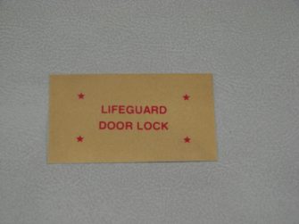 DDF460 Decal, Life Guard Door Lock