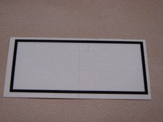 DDF061 Decal, Service Instructions