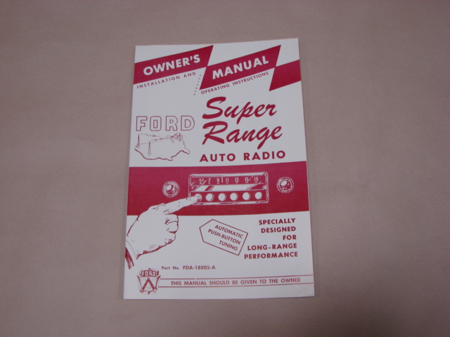 DDF468 Radio Owners Manual