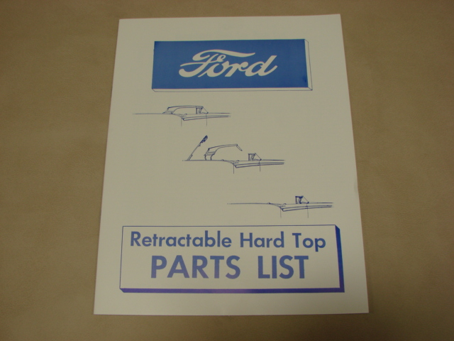 PLT PM57 Retractable Parts Manual For 1957 Ford Passenger Cars (PLTPM57)
