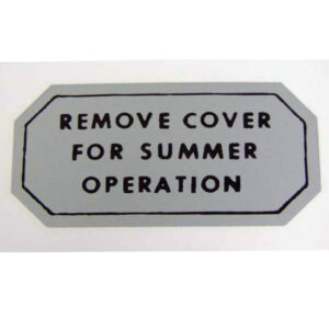 DDF627 Decal, Hood Blank-off Plate