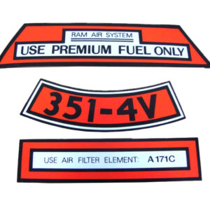 DDF038 Decal, 351 4v, 3 Piece Set