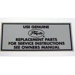 DDF062 Decal, Fomoco Replacement Parts