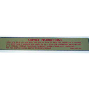 DDF063 Decal, Service Instructions