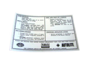 DDF207 Decal, Service Specifications