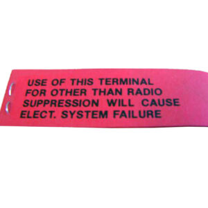 DDF218 Decal, Voltage Regulator Warning Tag
