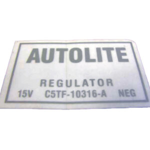 DDF227 Decal, Voltage Regulator