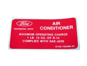 DDF232 Decal, Air Conditioner Charge