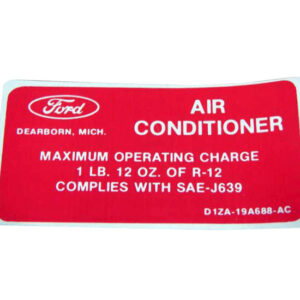 DDF232 Decal, Air Conditioner Charge