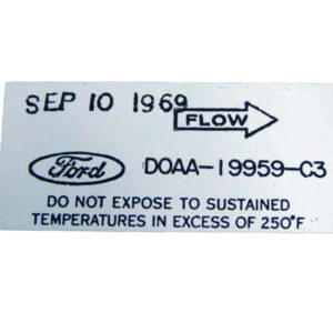 DDF234 Decal, Air Conditioner Dryer