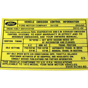 DDF308 Decal, Emission