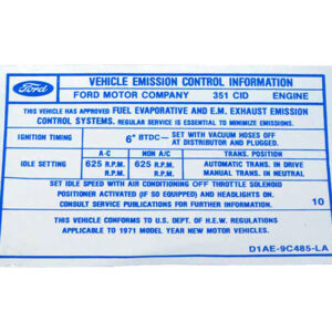 DDF309 Decal, Emission