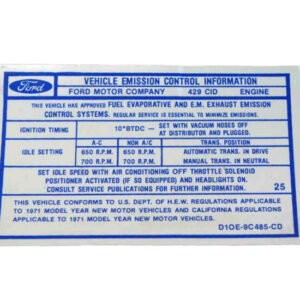 DDF310 Decal, Emission