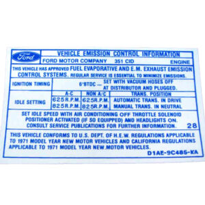 DDF320 Decal, Emission