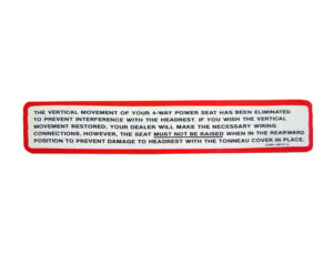 DDF405 Decal, Roadster Warning