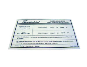 DDF406 Decal, Tire Pressure
