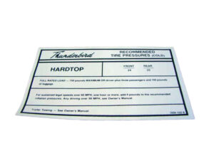DDF407 Decal, Tire Pressure