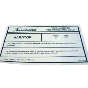 DDF407 Decal, Tire Pressure