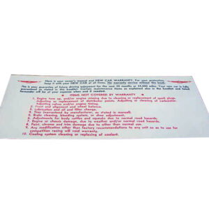 DDF408 Owners Manual Envelope