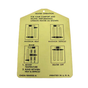 DDF413 Decal, Heater Instruction Tag