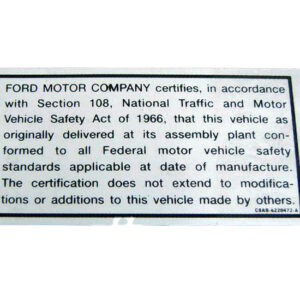 DDF427 Decal, Safety Act