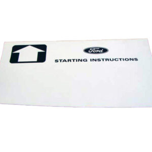DDF428 Decal, Starting Instructions