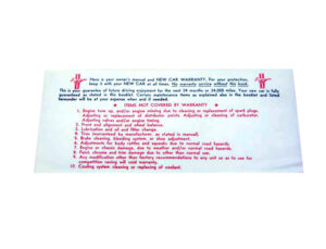 DDF435 Decal, Owners Manual Sleeve
