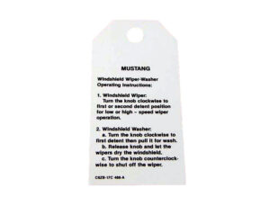 DDF442 Decal, Windshield Washer Tag