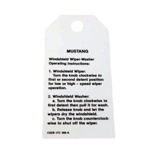 DDF442 Decal, Windshield Washer Tag