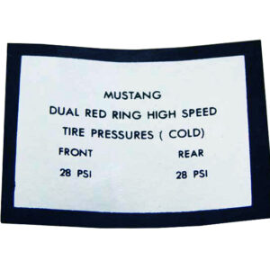 DDF443 Decal, Red Ring Tire Pressure
