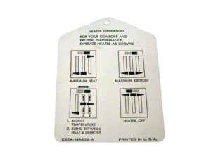 DDF445 Decal, Heater Instruction Tag