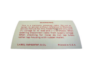 DDF482 Decal, Transistor Radio