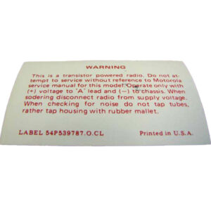 DDF482 Decal, Transistor Radio