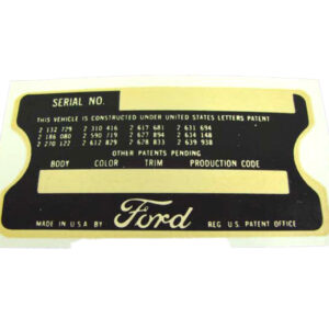 DDF484 Decal, Patent Plate